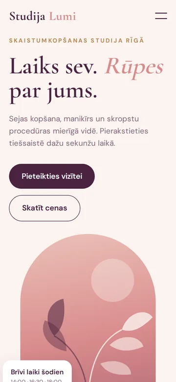 Концепт дизайна сайта на экране телефона
