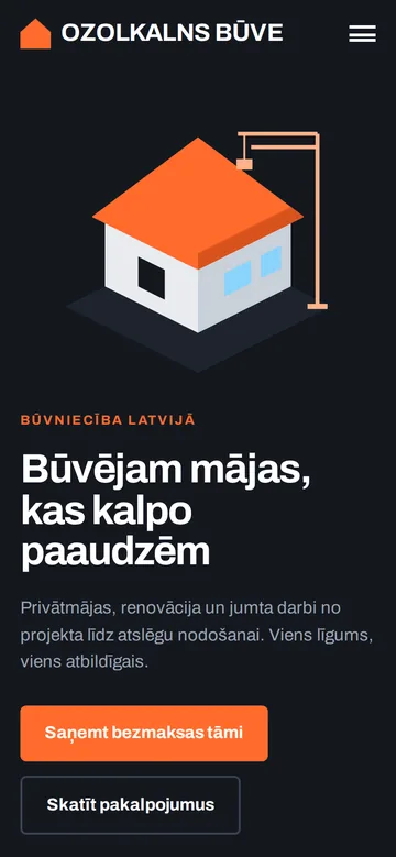 Концепт дизайна сайта на экране телефона – Строительная компания